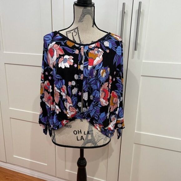 FREE PEOPLE Keepin’ On Printed Top Size S - Picture 1 of 9